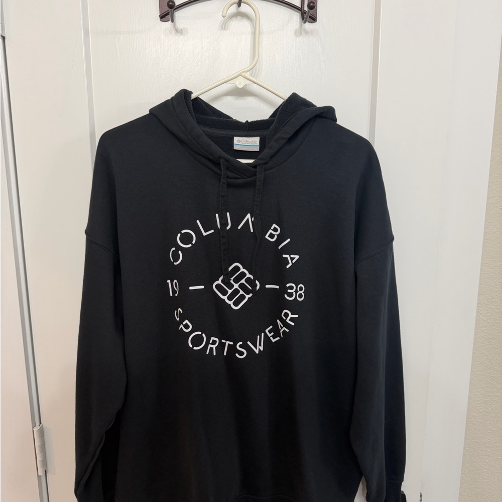 Columbia Black Crewneck Hoodie with White Sportswear Logo